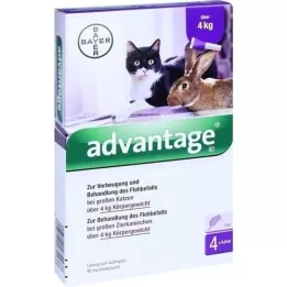 ADVANTAGE 80 mg para gatos grandes e coelhos ornamentais de grande porte, 4X0,8 ml