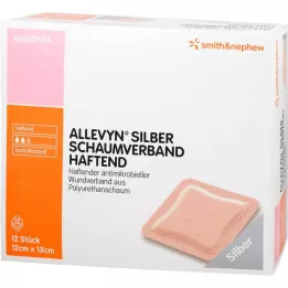 ALLEVYN Penso de espuma prateado 12x13 cm adesivo, 12 pcs