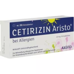 CETIRIZIN Aristo for allergies 10 mg comprimidos revestidos por película, 20 unidades