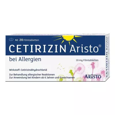 CETIRIZIN Aristo for allergies 10 mg comprimidos revestidos por película, 20 unidades