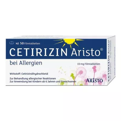 Cetirizina Aristo para alergias comprimidos revestidos por película de 10 mg, 50 unidades Cetirizina Aristo para alergias comprimidos revestidos por película de 10 mg, 50 unidades