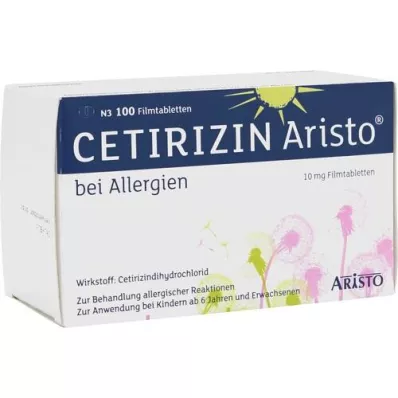 CETIRIZIN Aristo for allergies 10 mg comprimidos revestidos por película, 100 unid