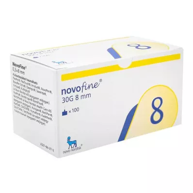 Novofine 8 cânulas 0,30x8 mm TW, 100 peças