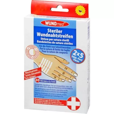WUNDNAHTSTREIFEN 6,4x102 mm, 2X5 pçs
