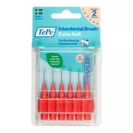 TEPE Escova interdental x-soft 0,5 mm ISO 2 vermelho, 6 pcs
