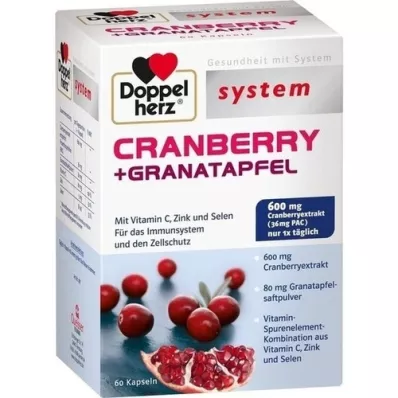 DOPPELHERZ Cranberry+Pomegranate system capsules, 60 Cápsulas