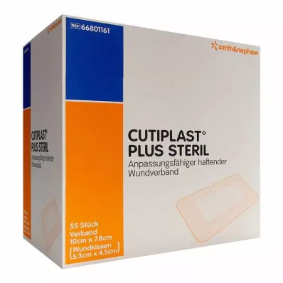 Atadura estéril Cutiplast Plus 7,8x10 cm, 55 peças Atadura estéril Cutiplast Plus 7,8x10 cm, 55 peças