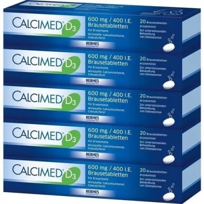 CALCIMED D3 600 mg/400 U.I. comprimidos efervescentes, 100 unid