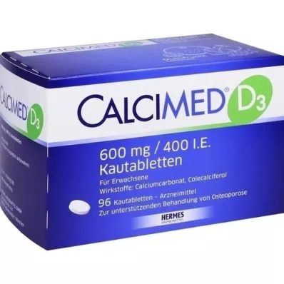 CALCIMED D3 600 mg/400 U.I. Comprimidos mastigáveis, 96 unid