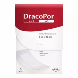 DRACOPOR Pensos para feridas 8x15 cm estéreis, 5 unid