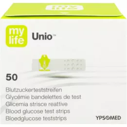 MYLIFE Tiras de teste de glucose no sangue Unio, 50 unidades