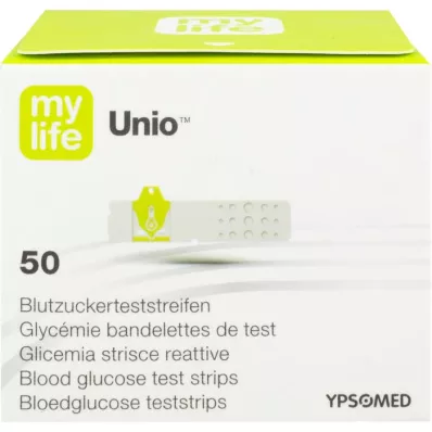 MYLIFE Tiras de teste de glucose no sangue Unio, 50 unidades