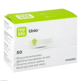 MYLIFE Tiras de teste de glucose no sangue Unio, 50 unidades
