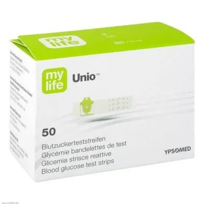 MYLIFE Tiras de teste de glucose no sangue Unio, 50 unidades