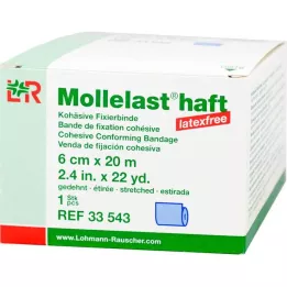 MOLLELAST Ligaduras adesivas sem látex 6 cmx20 m azul, 1 pc