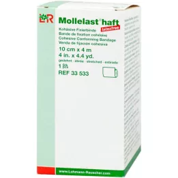 MOLLELAST ligaduras adesivas sem látex 10 cmx4 m branco, 1 pc