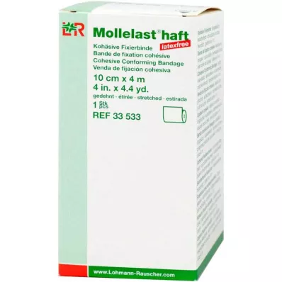 MOLLELAST ligaduras adesivas sem látex 10 cmx4 m branco, 1 pc MOLLELAST ligaduras adesivas sem látex 10 cmx4 m branco, 1 pc