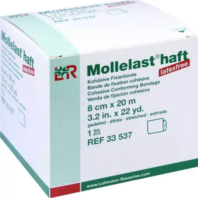 MOLLELAST ligaduras adesivas sem látex 8 cmx20 m branco, 1 pc MOLLELAST ligaduras adesivas sem látex 8 cmx20 m branco, 1 pc