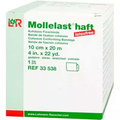 MOLLELAST ligaduras adesivas sem látex 10 cmx20 m branco, 1 pc MOLLELAST ligaduras adesivas sem látex 10 cmx20 m branco, 1 pc