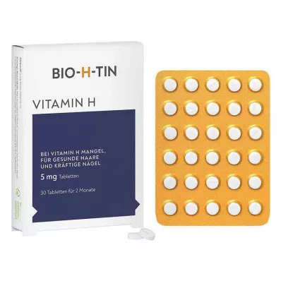 BIO-H-TIN Comprimidos de vitamina H 5 mg, 30 unidades BIO-H-TIN Comprimidos de vitamina H 5 mg, 30 unidades