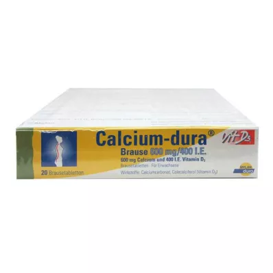 CALCIUM DURA Vit D3 Effervescent 600 mg/400 U.I., 120 unid