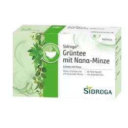 SIDROGA Chá verde Wellness com filtro de menta Nana, 20X1,5 g