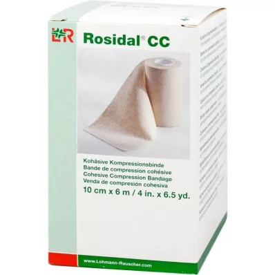 ROSIDAL CC Ligadura de compressão coesiva 10 cmx6 m, 1 pc ROSIDAL CC Ligadura de compressão coesiva 10 cmx6 m, 1 pc