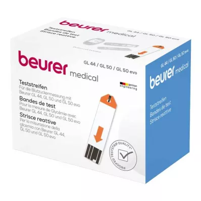 tiras de teste de açúcar no sangue beurer GL44, GL50, GL50 evo, 100 unidades