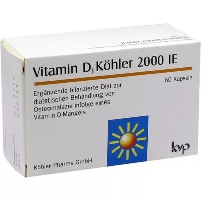 VITAMIN D3 KÖHLER 2.000 U.I. cápsulas, 60 unid