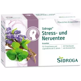 SIDROGA Saquinhos de filtro de chá para stress e nervos, 20X2,0 g