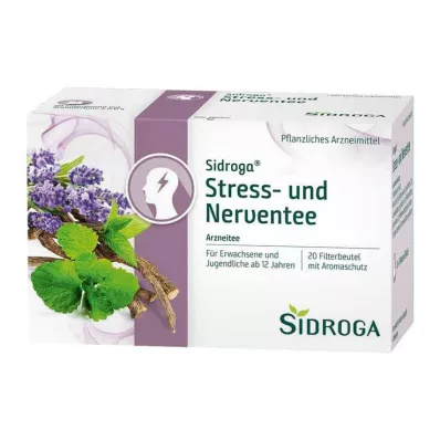 Sacos de filtro de chá de estresse e nervos Sidroga, 20X2,0 g Sacos de filtro de chá de estresse e nervos Sidroga, 20X2,0 g