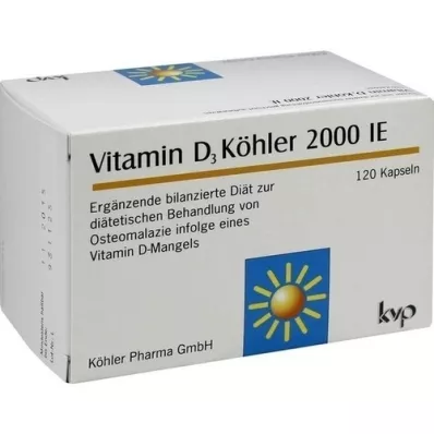 VITAMIN D3 KÖHLER 2.000 U.I. cápsulas, 120 unid