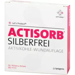 ACTISORB SILBERFREI Carvão ativado de 10,5x10,5 cm, 10 unid