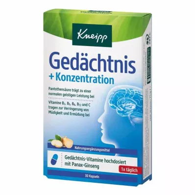 Memória Kneipp + cápsulas de concentração, 30 unidades