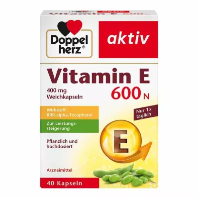 DOPPELHERZ Cápsulas moles de vitamina E 600 N, 40 unidades