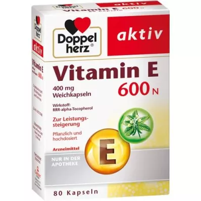DOPPELHERZ Cápsulas moles de vitamina E 600 N, 80 unidades