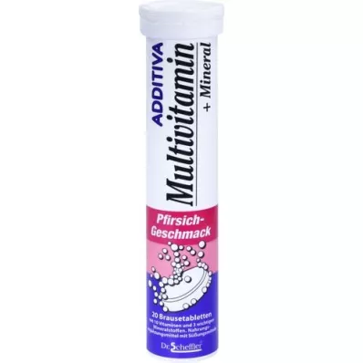 ADDITIVA Multivit + Mineral Peach R comprimidos efervescentes, 20 unidades