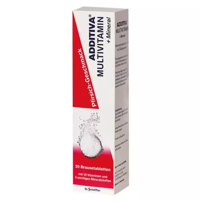 ADDITIVA Multivit + Mineral Peach R comprimidos efervescentes, 20 unidades