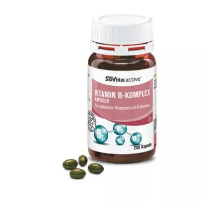 SOVITA ACTIVE Cápsulas de Vitamina do Complexo B, 200 Cápsulas