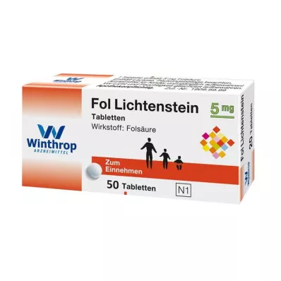 Fol Lichtenstein 5 mg comprimidos, 50 unidades Fol Lichtenstein 5 mg comprimidos, 50 unidades