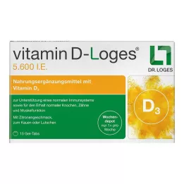 VITAMIN D-LOGES 5.600 U.I. comprimidos mastigáveis para depósito semanal, 15 unidades