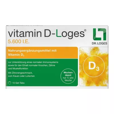 VITAMIN D-LOGES 5.600 U.I. comprimidos mastigáveis para depósito semanal, 15 unidades VITAMIN D-LOGES 5.600 U.I. comprimidos mastigáveis para depósito semanal, 15 unidades