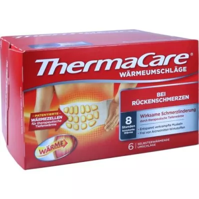 THERMACARE Cintas para as costas S-XL para o alívio das dores, 6 peças