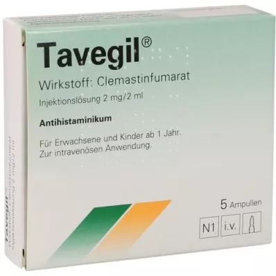 TAVEGIL Solução injetável 2 mg/2 ml ampolas, 5X2 ml