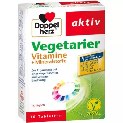 DOPPELHERZ Vitaminas+Minerais activos vegetarianos, 30 unid