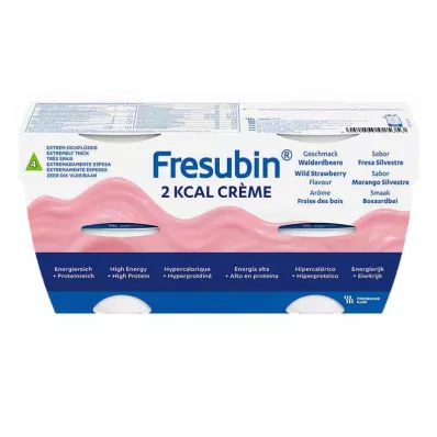 FRESUBIN 2 kcal de creme de morango silvestre em cuba, 4X125 g FRESUBIN 2 kcal de creme de morango silvestre em cuba, 4X125 g