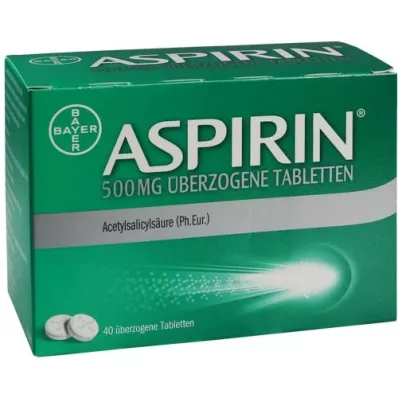 ASPIRIN Comprimidos revestidos de 500 mg, 40 unidades