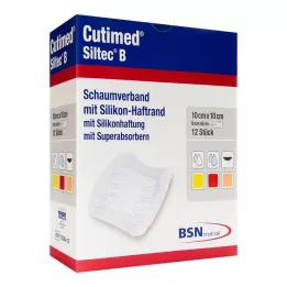 CUTIMED Ligadura de espuma Siltec B 10x10 cm com adesivo, 12 unidades