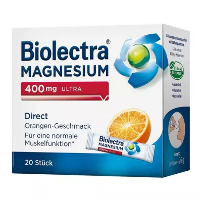 BIOLECTRA Magnésio 400 mg ultra Direct Orange, 20 unid BIOLECTRA Magnésio 400 mg ultra Direct Orange, 20 unid