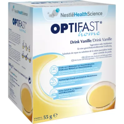 OPTIFAST Bebida caseira em pó de baunilha, 8X55 g